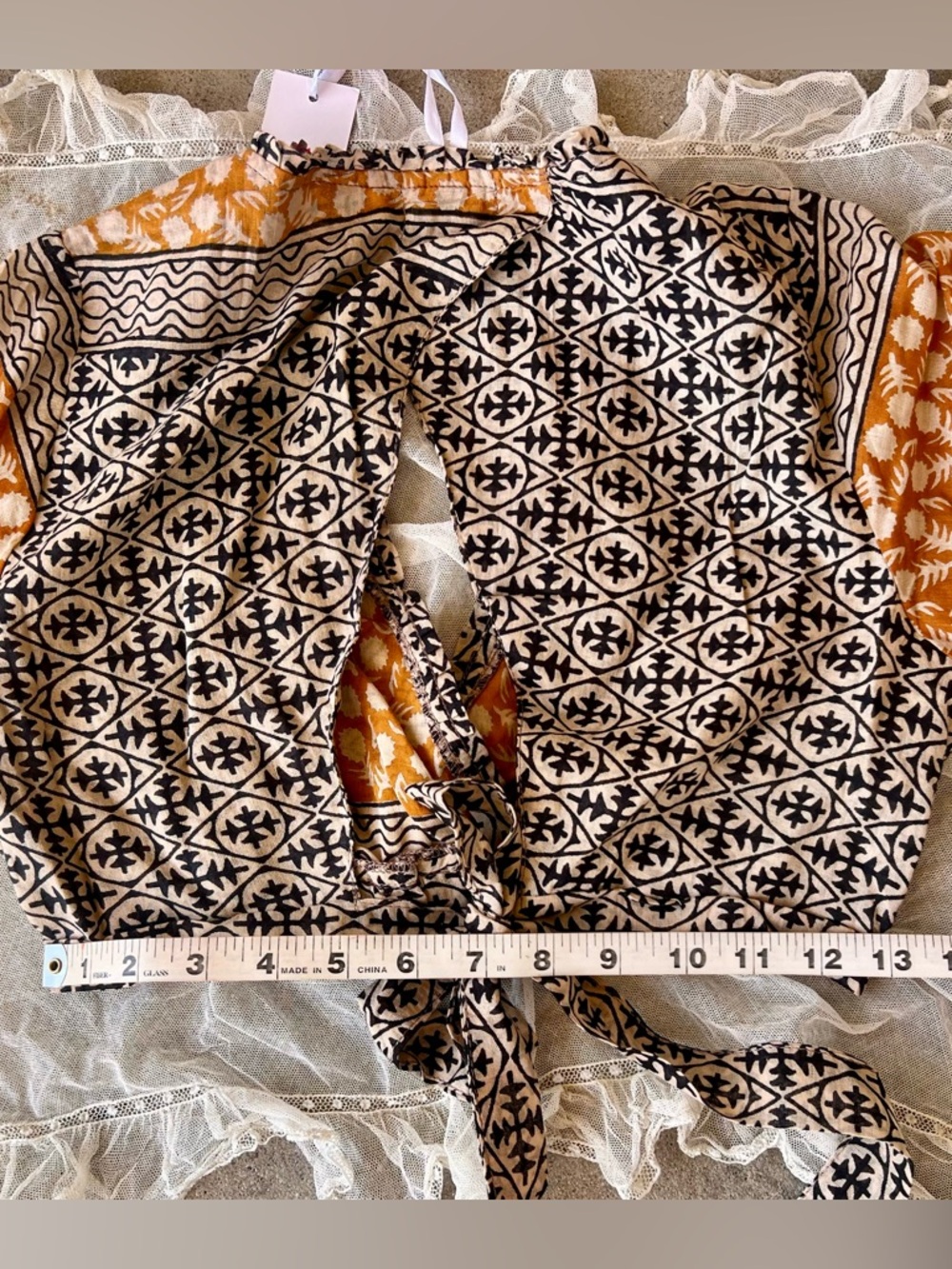 NWT Karma Highway cropped cotton wrap top - Picture 6 of 7